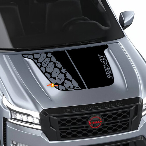 Adesivo per decalcomanie grafiche oscuranti per traccia di pneumatici in vinile per decalcomanie per cofano Nissan Frontier 4X Pro-4x

