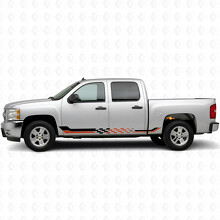 Strisce Vinile da Gara a Scacchi per Porta e Battitacco per Chevrolet Silverado 1500 GMT900 2007-2013_2