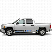 Strisce Vinile da Gara a Scacchi per Porta e Battitacco per Chevrolet Silverado 1500 GMT900 2007-2013_3