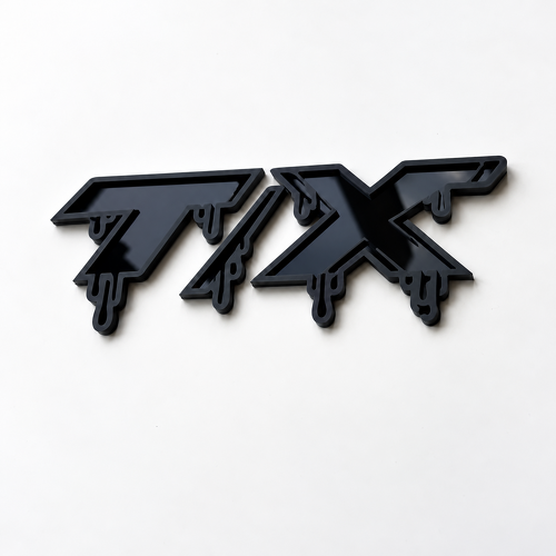 R/T Style Black Blood Drip Custom T/X 3D — Emblema (parafango, portellone)