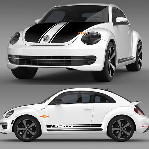 VW Volkswagen Beetle GSR Rally Stripes Kit completo decalcomanie adesivi
