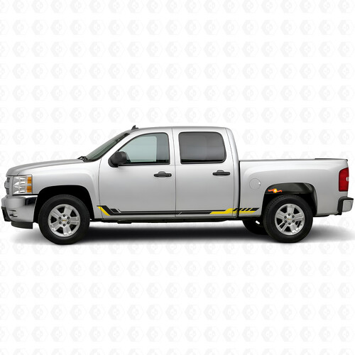 Strisce Viniliche Racing Line per Porta & Modanatura Sottoporta per Chevrolet Silverado 1500 GMT900 2007-2013_1