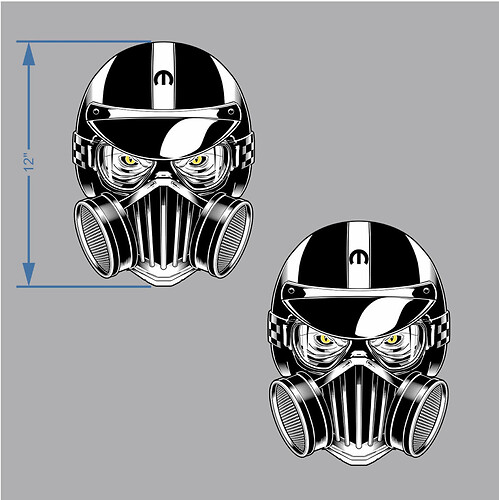 Foro laterale Ape nel casco Adesivi Decalcomanie Grafica Vinile Dodge Challenger Charger
