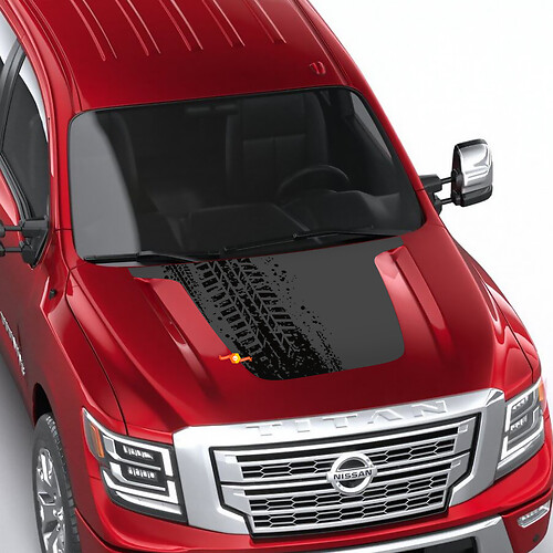 Nissan Frontier 4X Pro-4x pneumatici tracce cofano decalcomania vinile oscurante decalcomanie grafiche adesivo
