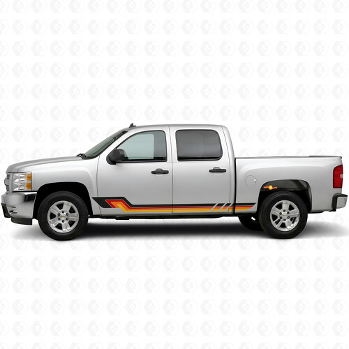 Strisce in vinile parallele retro per porte e sottoporta per Chevrolet Silverado 1500 GMT900 2007-2013_1