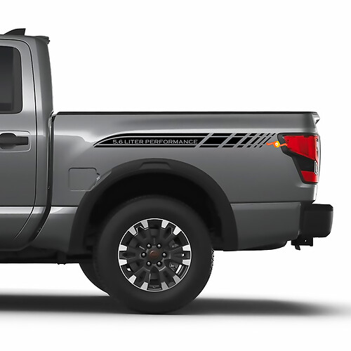 Nissan Titan 5.6 L Performance Bed Side Stripes adesivi in ​​vinile decalcomanie grafiche
