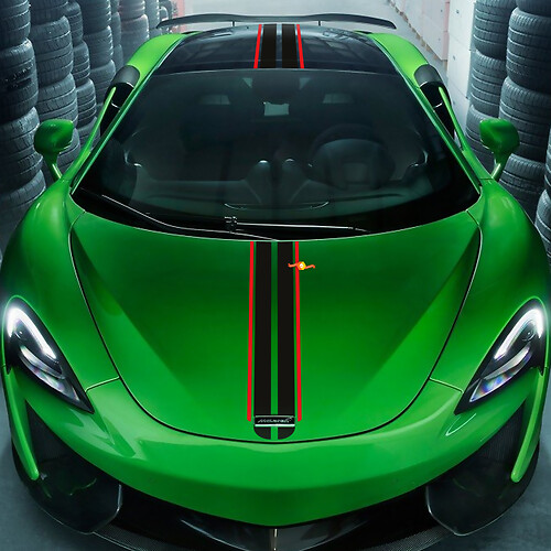 McLaren 720 570 765 Adesivo decalcomania in vinile con grafica a strisce per cofano completo
