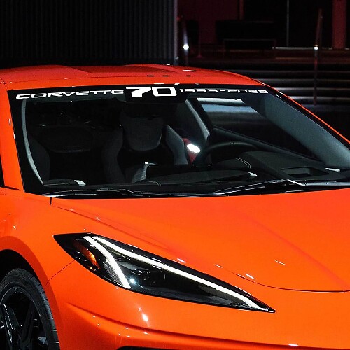 Decalcomanie per parabrezza per adesivo in vinile Chevrolet Corvette C8 Z51 70 anniversario
