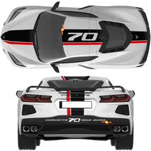 Chevrolet Corvette C8 Stingray Eray Z06 Modelli Hood Roof Rear Stripes Corvette Full-Length Dual Adesivo Decal Stripes
 2