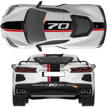 Chevrolet Corvette C8 Stingray Eray Z06 Modelli Hood Roof Rear Stripes Corvette Full-Length Dual Adesivo Decal Stripes
 2