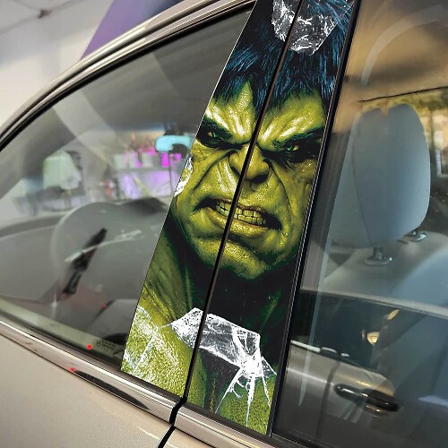 Kit di pellicola adesiva in vinile per montante porta stile Hulk