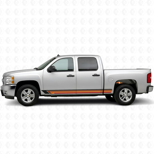 Strisce in Vinile Vintage Band per Porta e Pannello Sottoscocca per Chevrolet Silverado 1500 GMT900 2007-2013_1