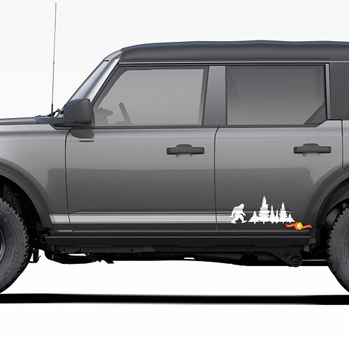 Coppia di adesivi per decalcomanie laterali del pannello bilanciere Bigfoot Yeti per Ford Bronco
