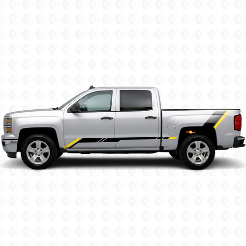 Strisce in Vinile Accentate Rialzate per Porta e Fiancata per Chevrolet Silverado 1500 K2XX 2014-2019