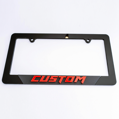 Hellcat Style Red Raised Custom Lettering US Format — Cornice targa (universale)
