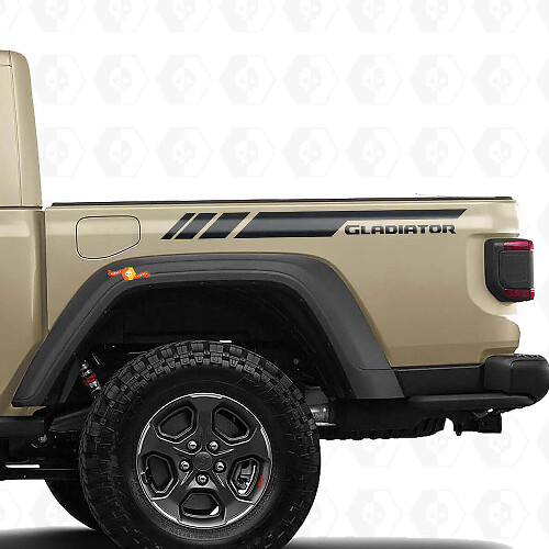 Kit Adesivi in Vinile con Strisce Laterali Posteriori Marchiate per Jeep Gladiator