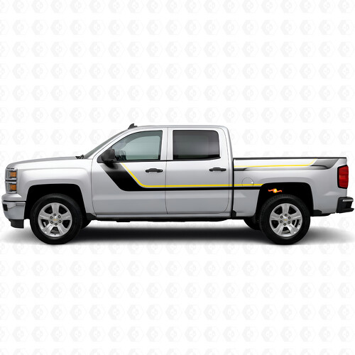 Strisce in vinile accentate superiori e laterali per porta e cassone per Chevrolet Silverado 1500 K2XX 2014-2019_1