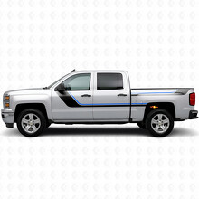 Strisce in vinile accentate superiori e laterali per porta e cassone per Chevrolet Silverado 1500 K2XX 2014-2019_3