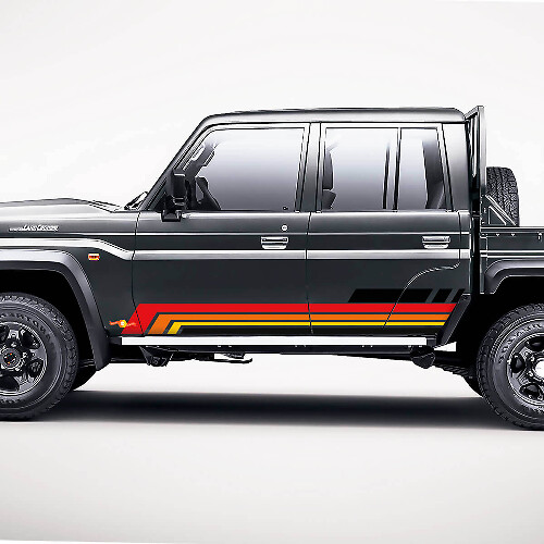 Kit di Adesivi Geometrici a Strisce Retro per Porta Laterale per Toyota