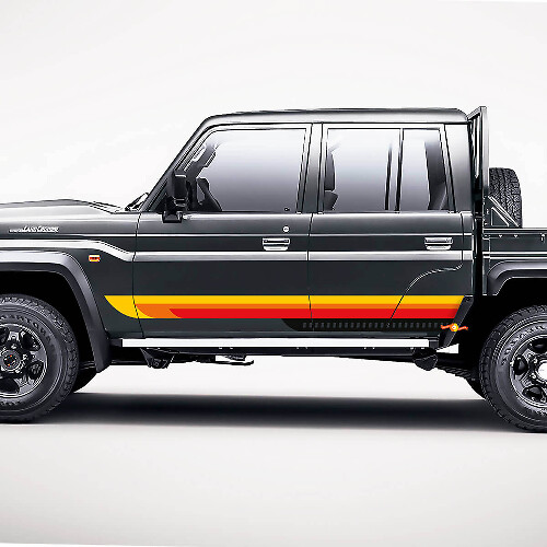 Kit di Adesivi Strisce Laterali Retro Geometriche a Gradiente per Porte per Toyota