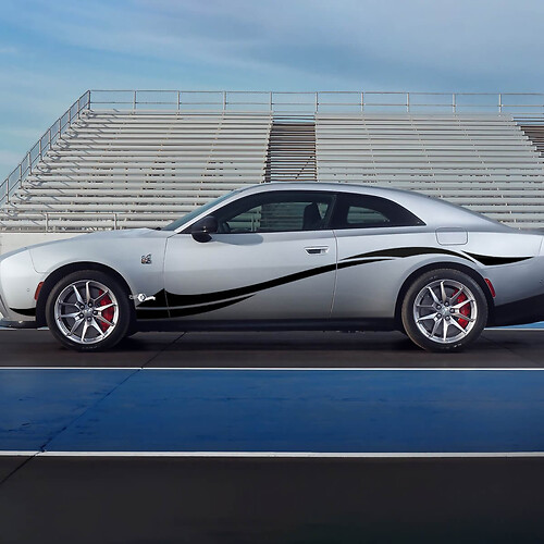 Kit di adesivi laterali in vinile con strisce a onde stile tribale per Dodge Charger Electric (Versione 4)