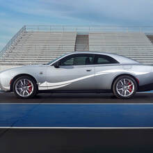 Kit di adesivi laterali in vinile con strisce a onde stile tribale per Dodge Charger Electric (Versione 4)_2