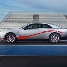 Kit di adesivi laterali in vinile con strisce a onde stile tribale per Dodge Charger Electric (Versione 4)_3