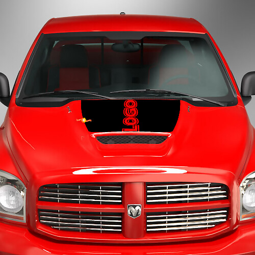 Adesivo in Vinile con Logo Personalizzato Blackout per Cofano Dodge Ram
