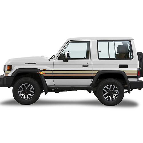 1994 Toyota Land Cruiser LJ73 Side Retro Vintage Rocker Panel Stripes Grafica decalcomania adesiva
