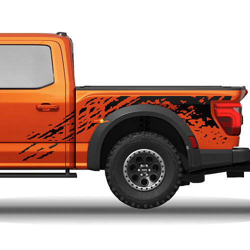 Kit grafico per decalcomania in vinile sul lato del letto Ford Raptor Splash Mud
