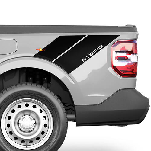 Grafica per adesivi con decalcomanie in vinile ibrido sul lato del letto per Ford Maverick

