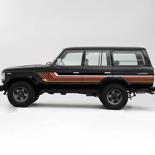 Kit di Adesivi in Vinile a Strisce Vintage Laterali per Toyota Land Cruiser Serie 60