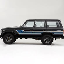 Retro Vintage Stripes TRD Porte laterali Adesivi per decalcomanie in vinile per Toyota Land Cruiser SERIE 60
 2
