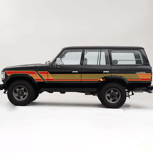 Kit Adesivi Laterali in Vinile con Strisce in Stile Retrò per Toyota Land Cruiser FJ60 FJ62 1982-91
