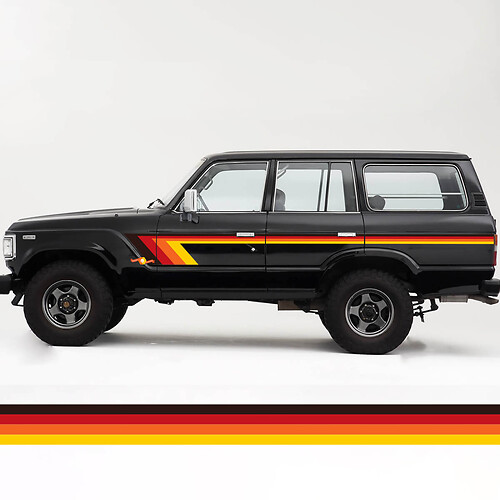 Kit a strisce vintage retrò per Toyota Land Cruiser FJ60
