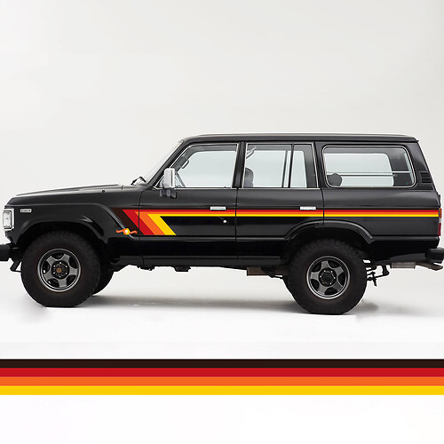 Kit strisce vintage retrò Toyota Land Cruiser FJ60
