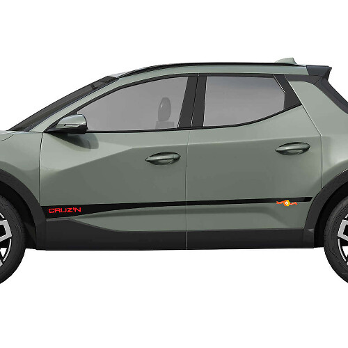 Cruzn Rally Side Rocker Panel Vinile adesivi decalcomania grafica adatta per Hyundai Santa Cruz
