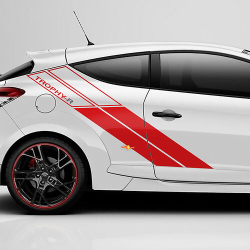 Strisce laterali posteriori Renault Megane 3 RS Trophy R adesivi in ​​vinile
