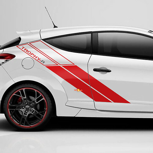 Strisce Laterali Posteriori Trophy-R Adesivi in Vinile Per Renault Megane 3 RS