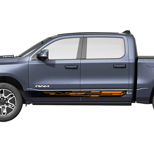 Pannello laterale bilanciere strisce montagne per Dodge RAM 1500 REV decalcomanie in vinile adesivi grafica
