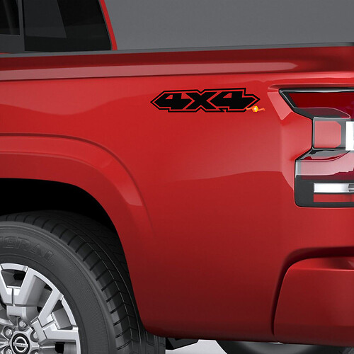 Decalcomania 4x4 per lato comodino Nissan Frontier Sticker Graphic 2
