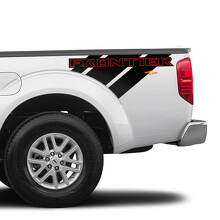 2X Nissan Frontier Pro-4X Bed Truck Car Vinile Entrambi i lati Adesivi Decalcomanie Grafica 2 colori
 2