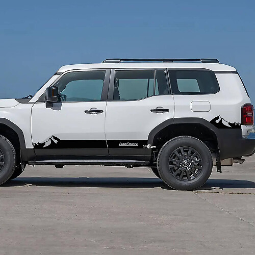 Toyota Land Cruiser pannello bilanciere laterale montagne strisce decalcomanie decalcomanie grafiche in vinile
