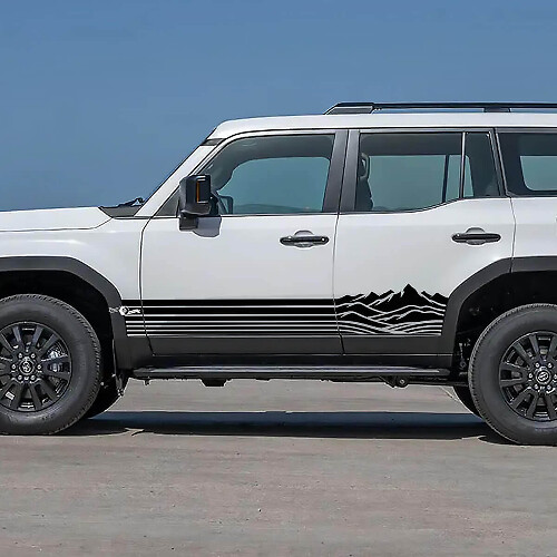 Strisce Adesive per Battitacco Laterale Montagne Decals in Vinile per Toyota Land Cruiser