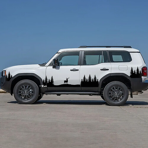 Toyota Land Cruiser Natura Scena Cervi Alci Porte Accento Strisce Decalcomanie Adesivi in ​​vinile Grafica
