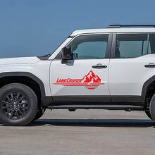 Adesivi in Vinile per Porte con Logo Montagne Grafica per Toyota Land Cruiser 2