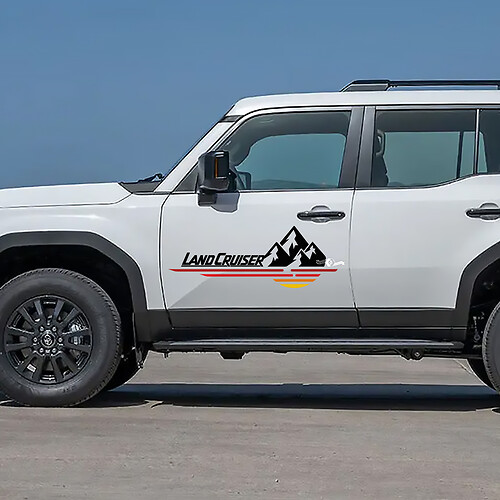 Toyota Land Cruiser Natura Scena Montagne Porte Decalcomanie Adesivi in ​​vinile Grafica 2
