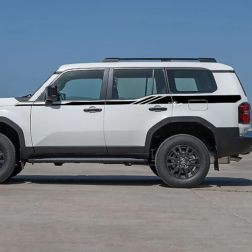 Adesivi in vinile per strisce decorative sulle porte laterali della Toyota Land Cruiser
