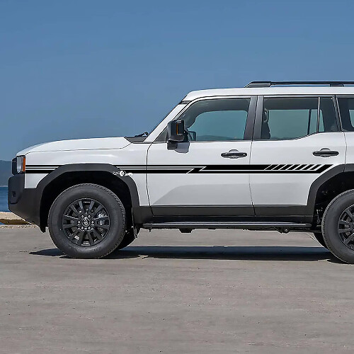 Adesivi in vinile per strisce decorative sulle porte laterali della Toyota Land Cruiser

