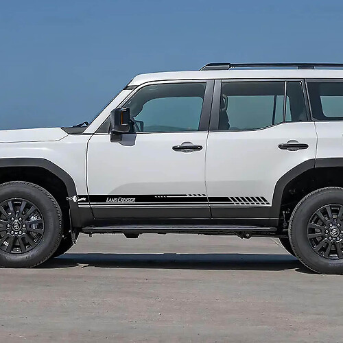 Adesivi in Vinile con Scritta Accento Strisce Porte Laterali per Toyota Land Cruiser